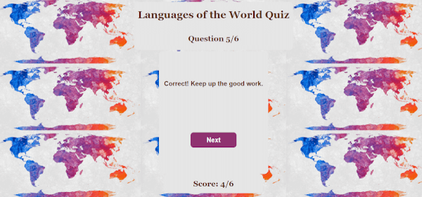 screenshot of correct answer display
